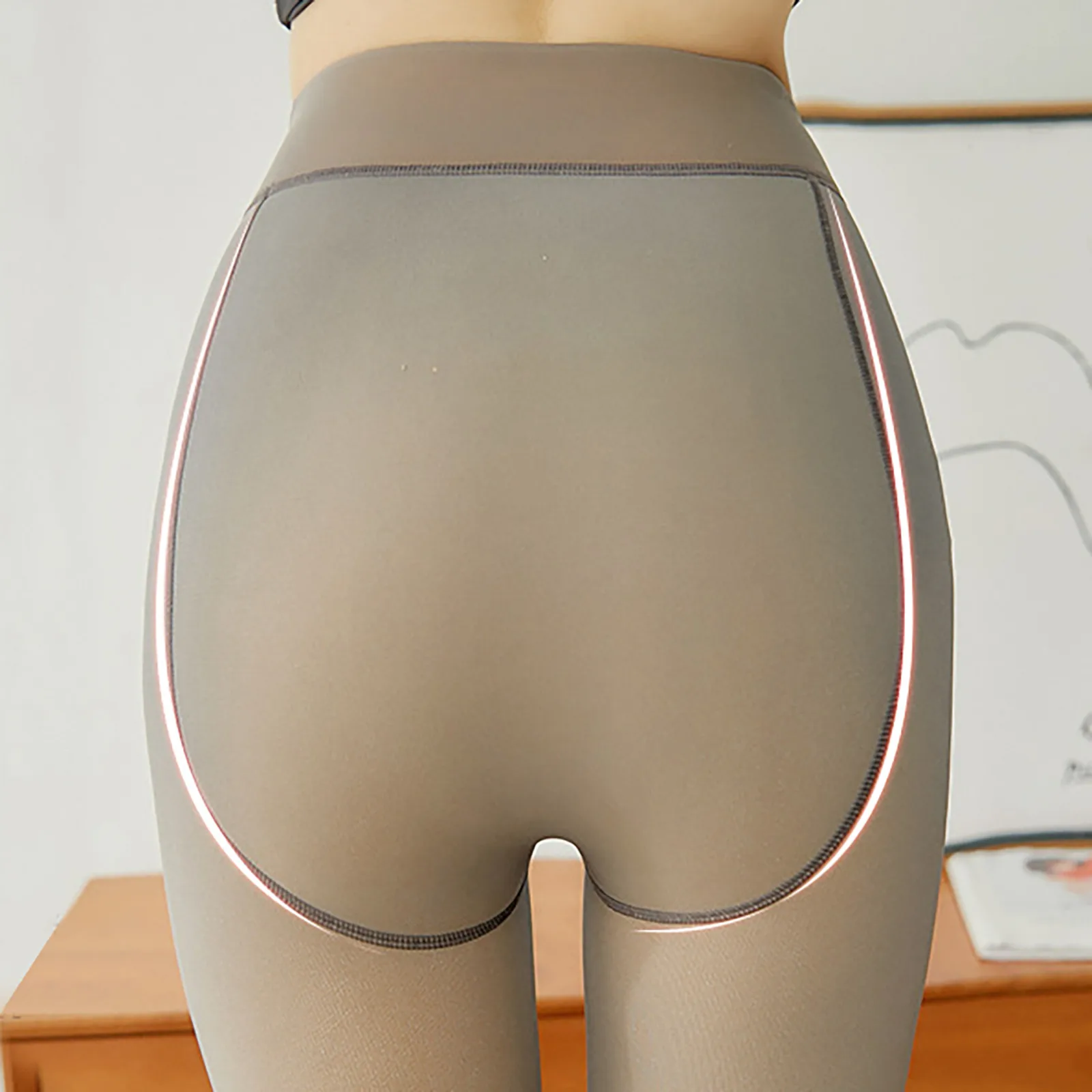 

Leggings Bottoming Pants Fake Meat Through Bare Leg Pants With Plush Outerwear Casual Tights For Women Leggings Termicos Mujer