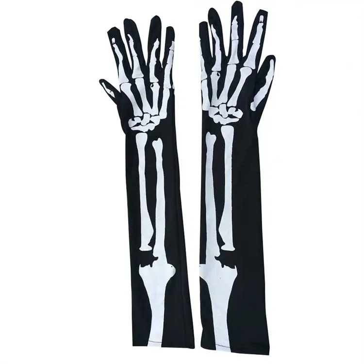 Перчатки для велоспорта на Хэллоуин перчатки со скелетом длинные руки кости