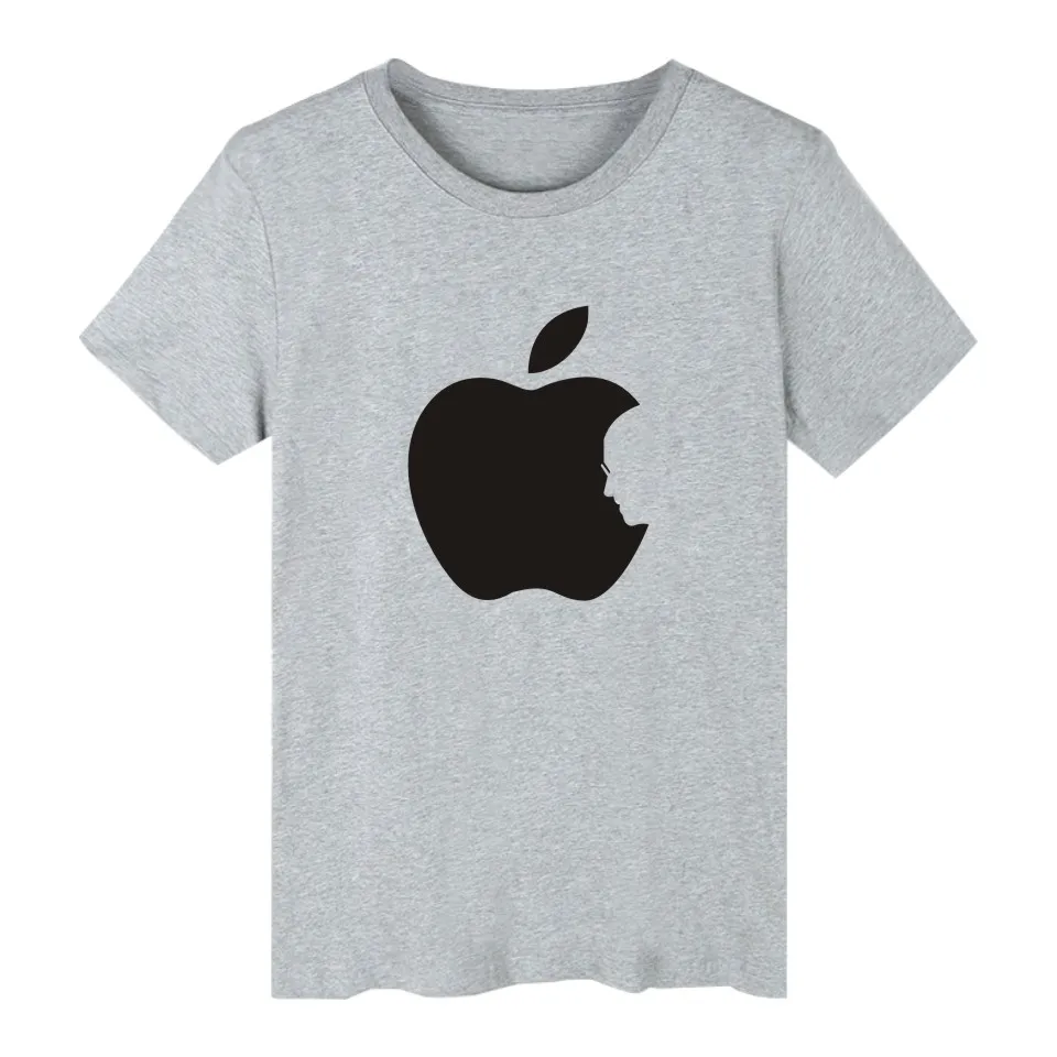 Apple 4 цвета хлопковая Футболка Забавный дизайн моды принт футболка мужская и