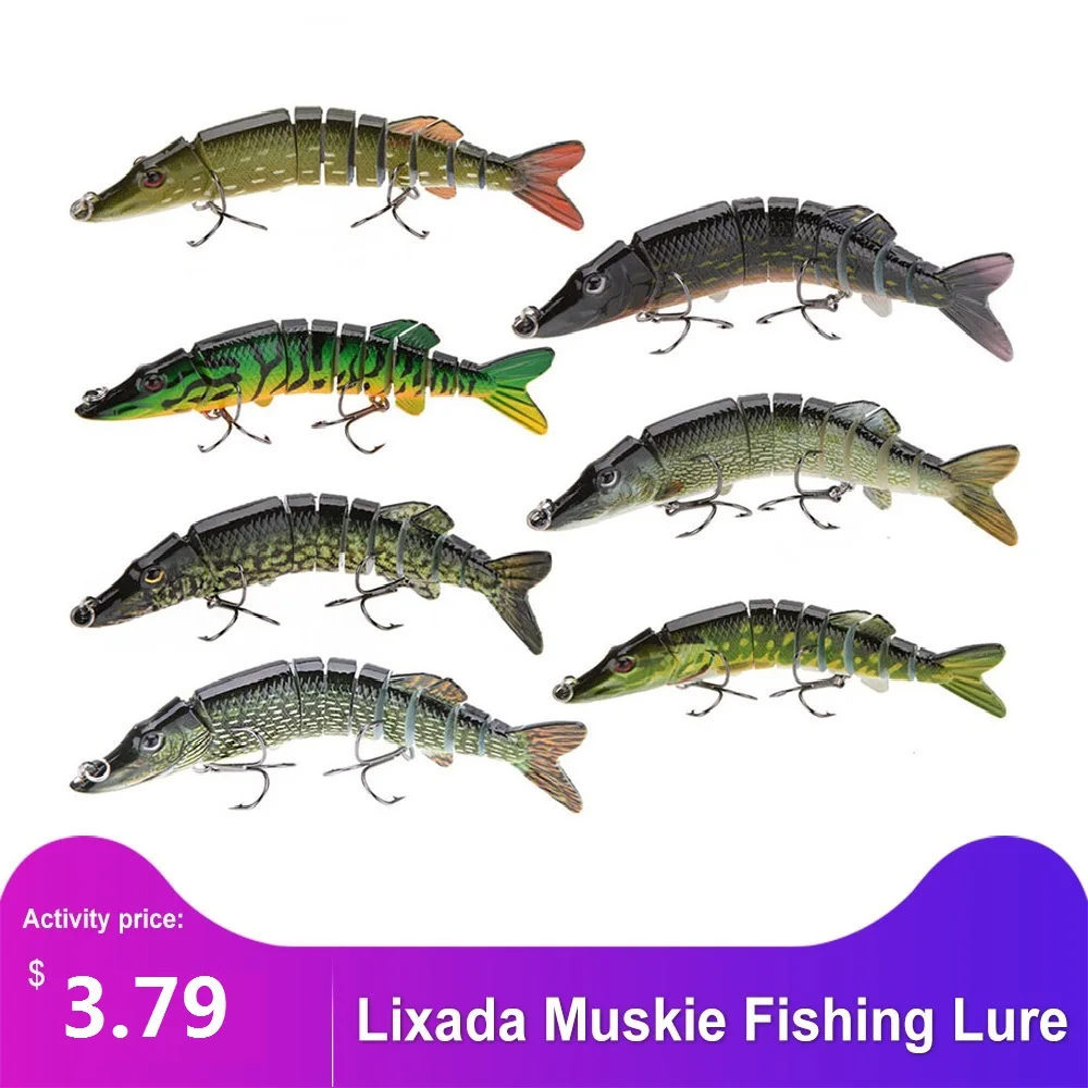 Lixada 12 5 см 20g 9 segement маски рыболовная приманка Щука плавающая воблер жесткая