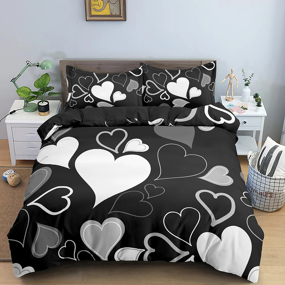

3D Bedding Set Luxury Duvet Cover Pillowcase Love Pattern Bed Linen Twin/Queen/King Size Bed Room For Kids Bedding