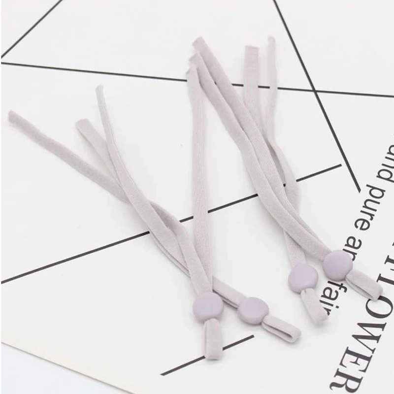 

New Mouth-Mask Rope 50/100pcs Face Cover Rope DIY Elastic Band Ear Rope Knitting Band with Adjustable Button Sewing Crafting QP2