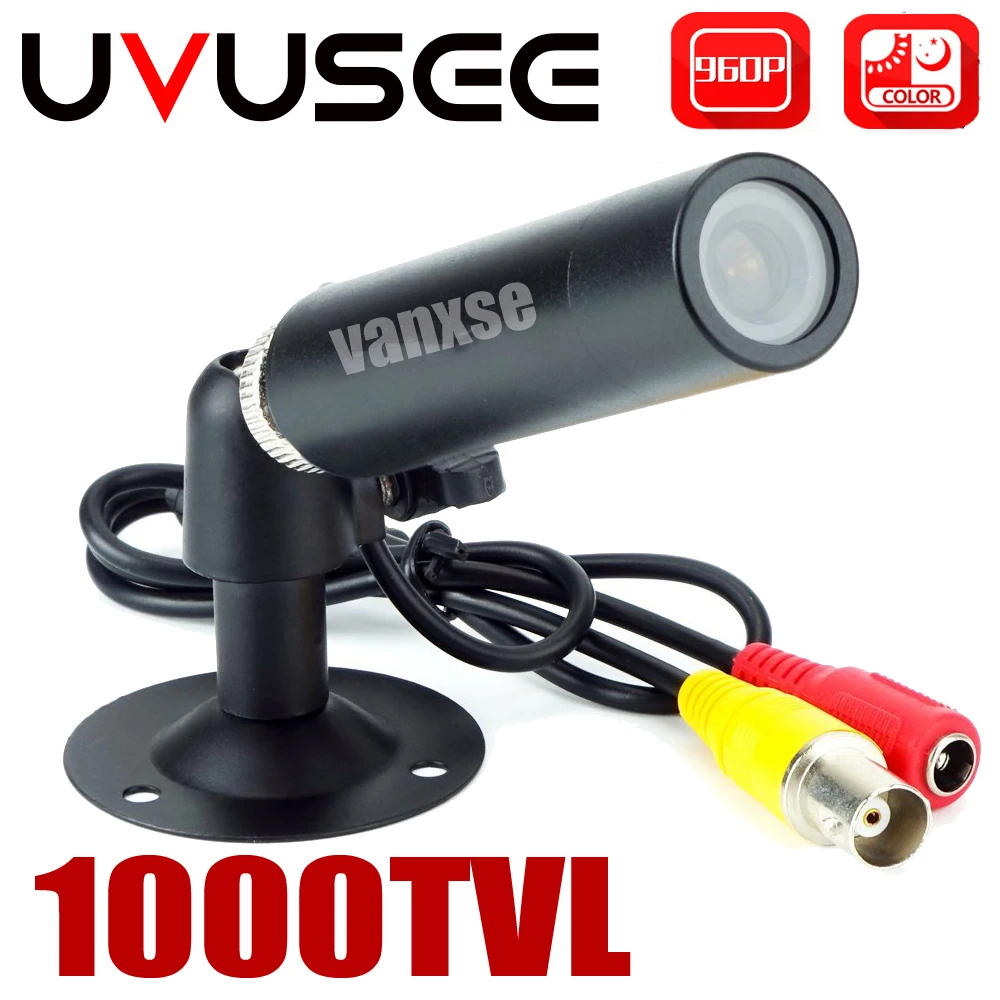 Uvusee CCTV 1/3 sony CCD 1000TVL 3,6 мм HD мини цилиндрическая камера видеонаблюдения с кронштейном - Цвет: 3.6mm Lens