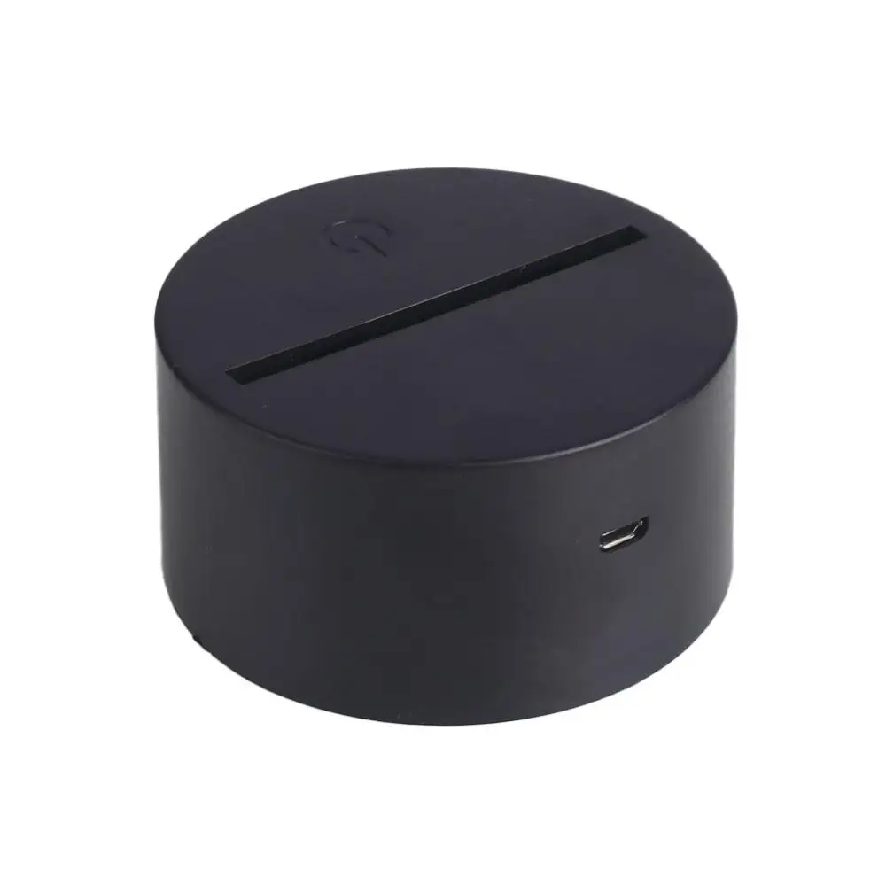 black USB кабель Touch Цоколи для 3D светодиодный ночной Светильник Замена 7 цветов светильник основание настольной свадебный Декор лампа держатель база - Цвет: black