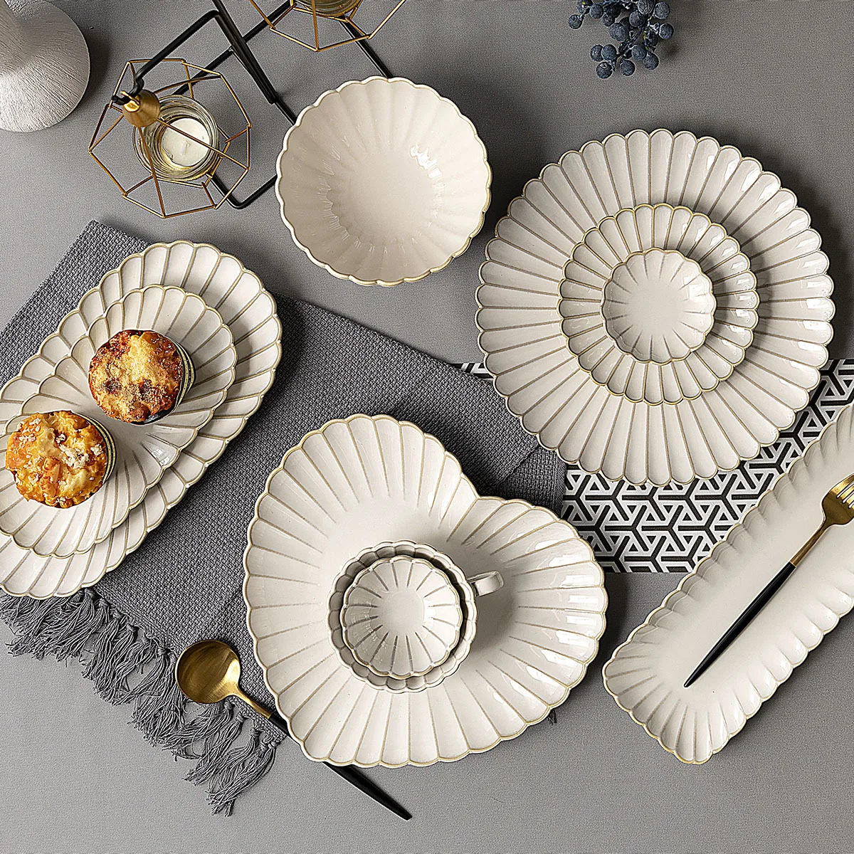 Керамическая посуда с хризантемой в японском стиле ретро блюдо домашняя тарелка