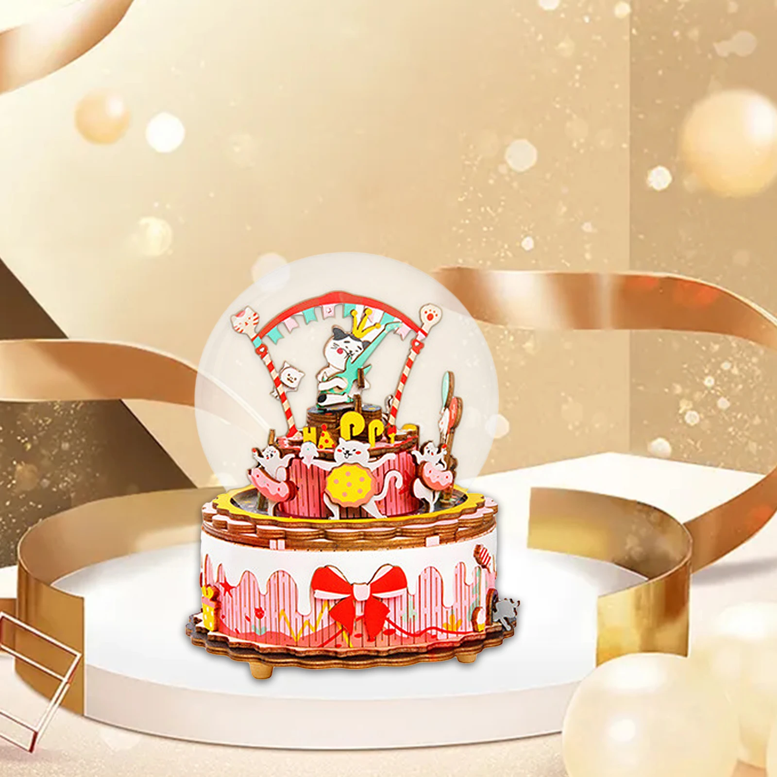 

Wooden Puzzle Birthday Party Music Box Mechanical Assembly Toy Brain Teaser