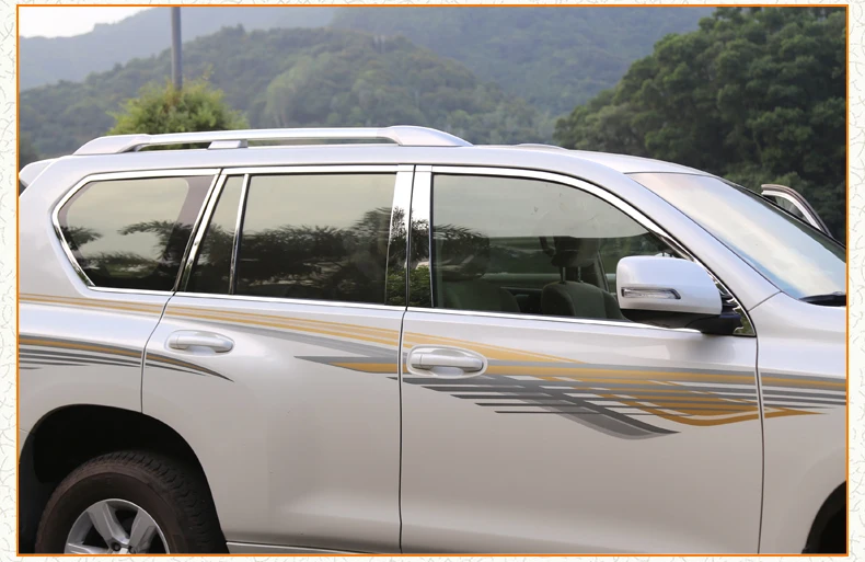 

stainless steel car window decoration trims for toyota land cruiser prado 2010-2019 2018