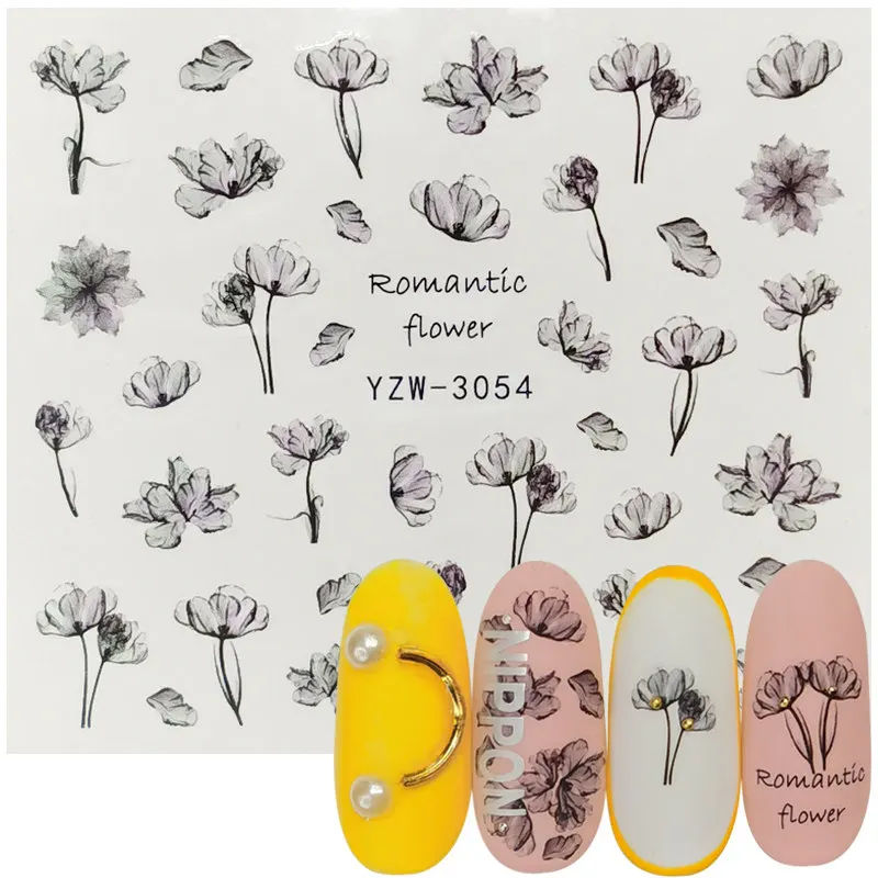 1 Sheet 3D Embossed Nail Sticker Flower Adhesive DIY Manicure Water Transfer Slider Art Tips Decorations Decals | Красота и здоровье