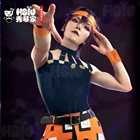 Парик для косплея Ghirga Narancia, черные, фиолетовые, с короткими волосами, с шапочкой, из аниме Невероятные приключения Джоджо HSIU