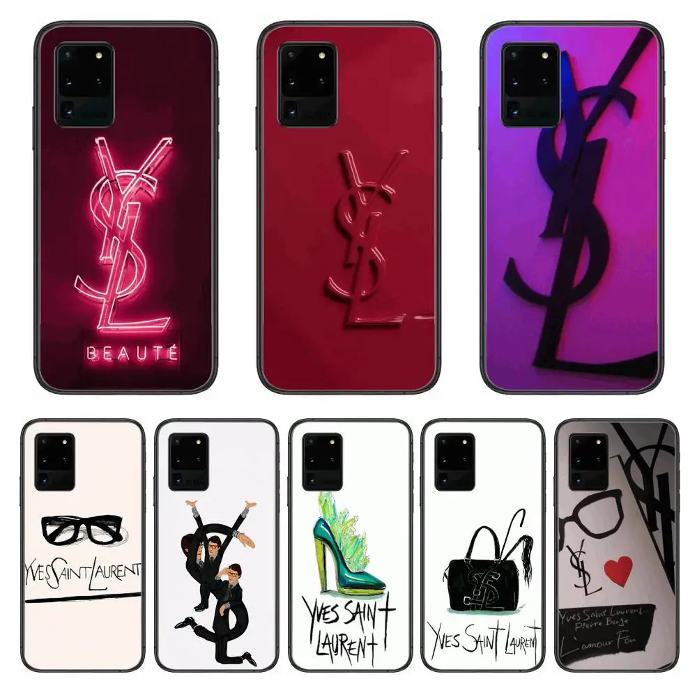 

French brand phone case Phone cover hull For SamSung Galaxy S 6 7 8 9 10 20 21 Plus Edge E note 5G Lite Ultra black soft bumpe
