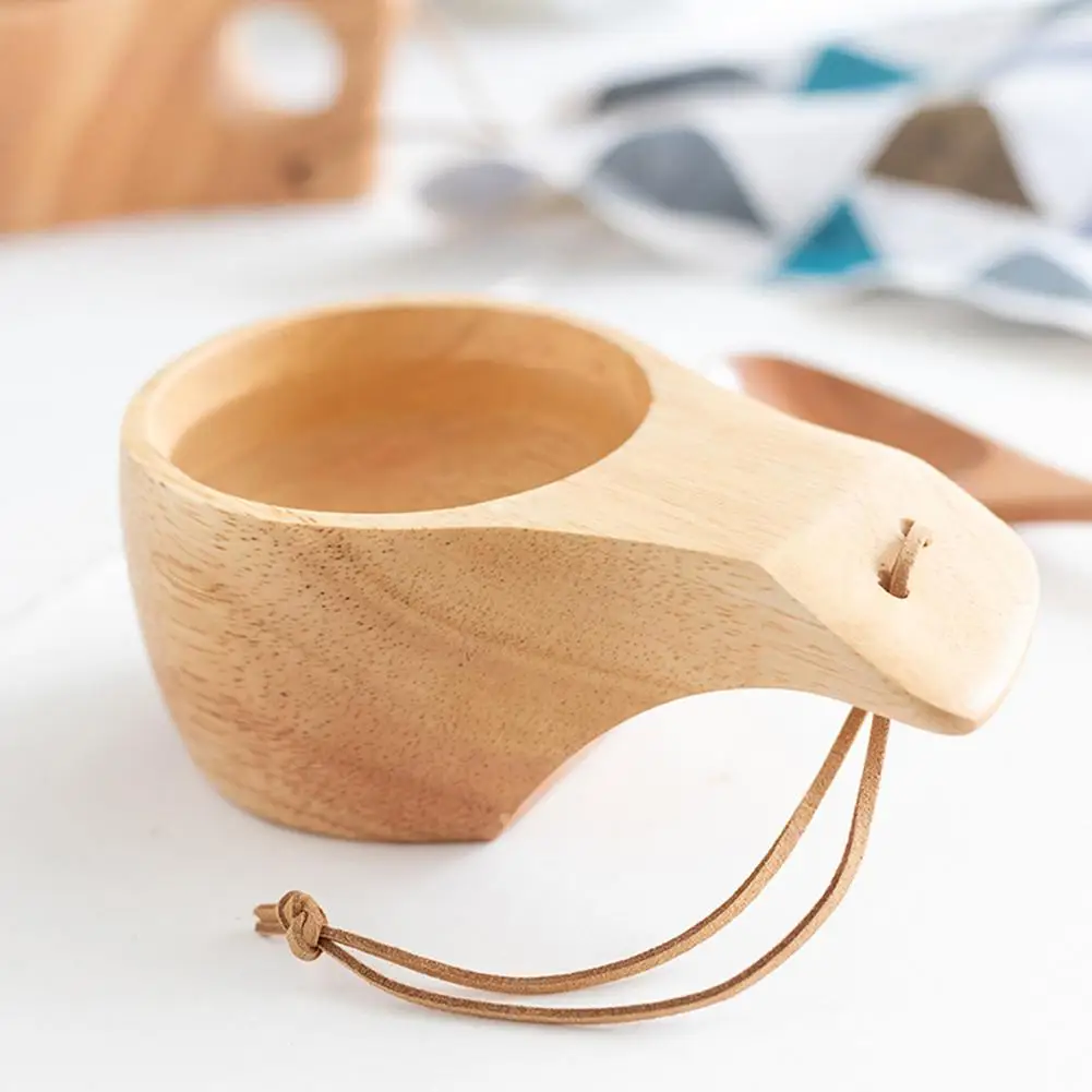 Портативная деревянная кофейная чашка Kuksa для кемпинга с рукояткой 260 мл легкая