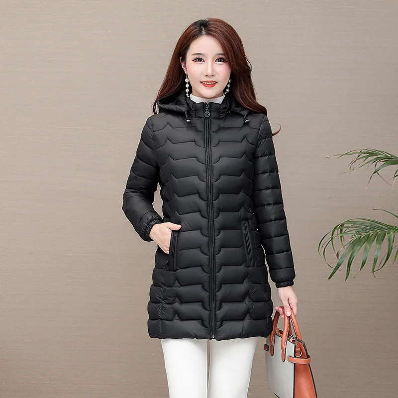 women winter jacket new style women's slim hooded detachable lightweight cotton jacket women coat