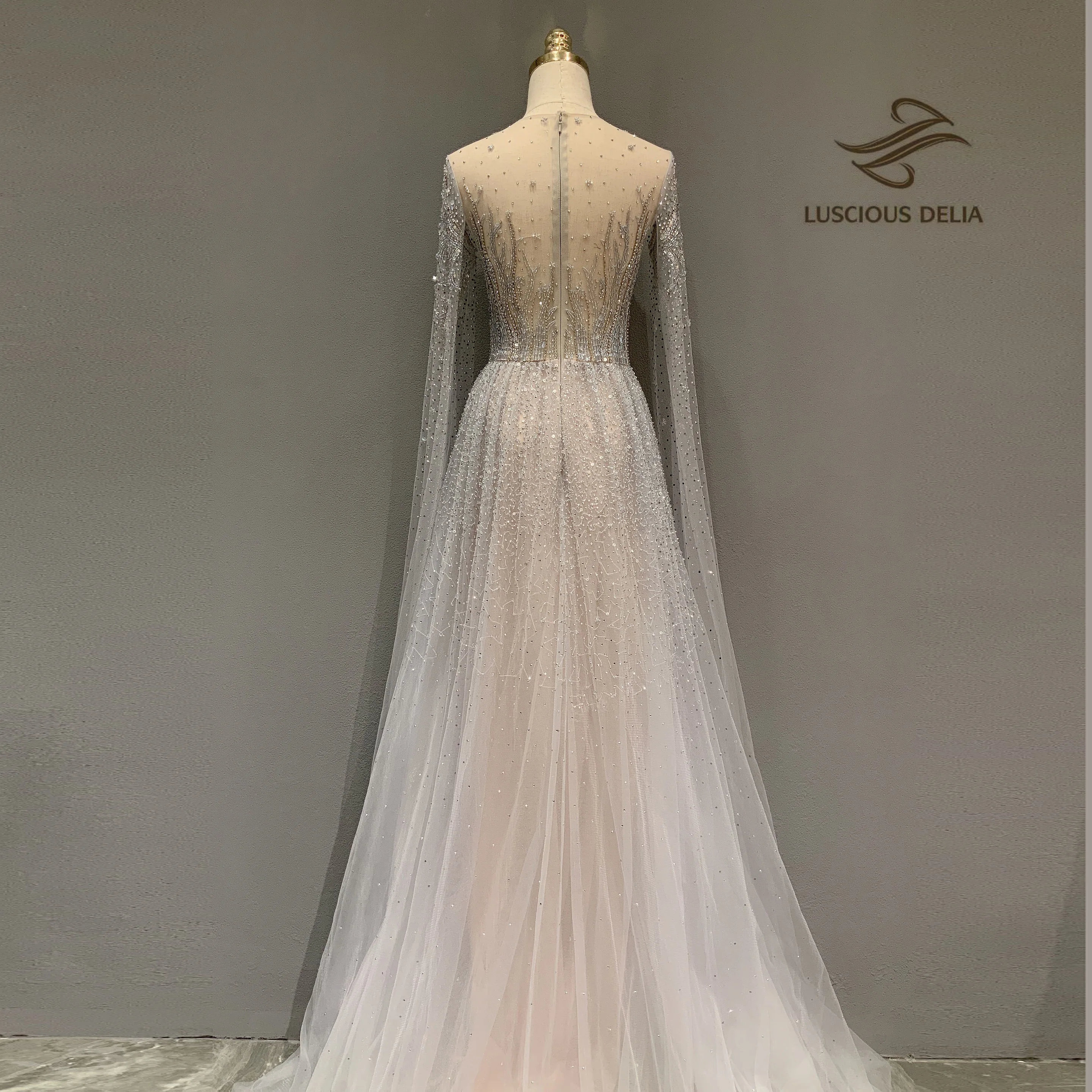 Luxury Long Sleeves party Evening Dresses 2020 O-Neck A-Line Sexy Gown Luscious Delia | Свадьбы и торжества