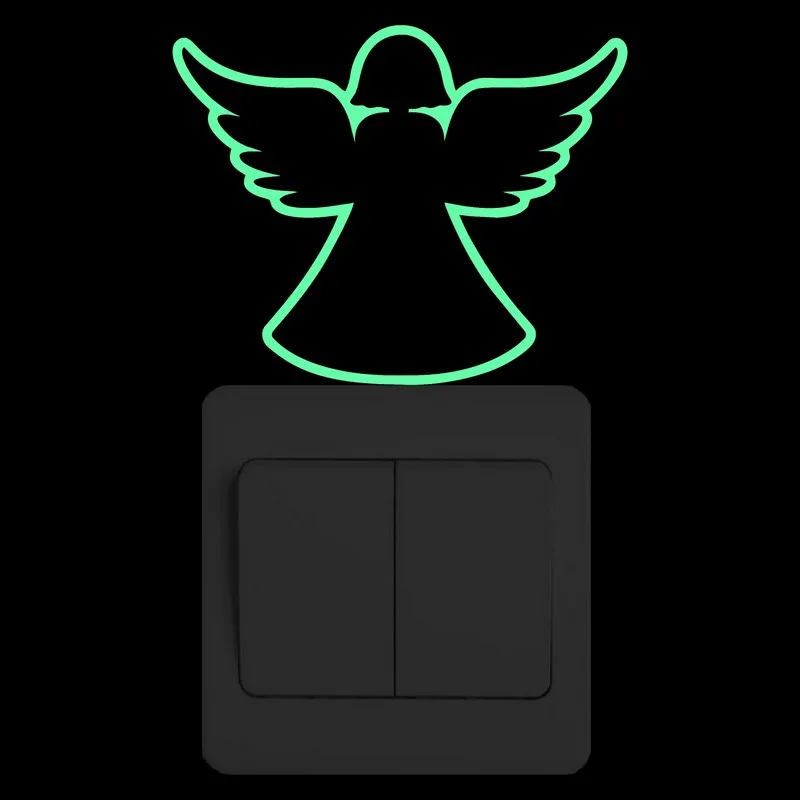 Счастливого Рождества светящиеся в темноте наклейки на стену милый ангел