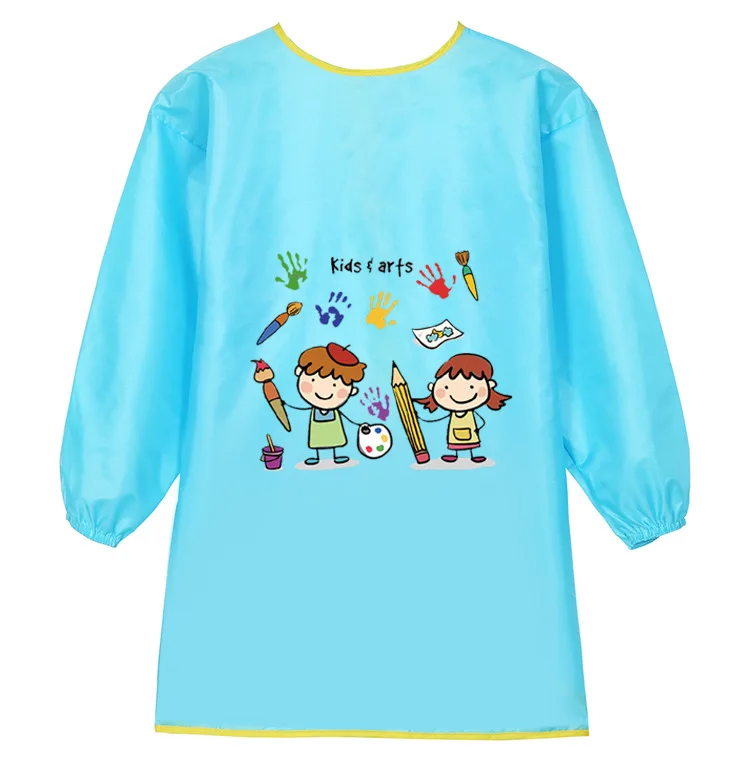 Babero de beb&eacute; de dibujos animados de manga larga delantal alimentaci&oacute;n bata babero delantal para ni&ntilde;os de dibujo y pintura abrigo bata eructo de Saliva delantal-1