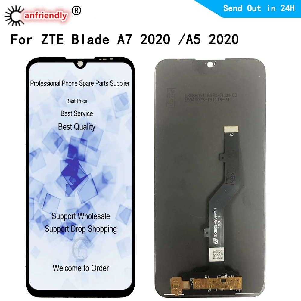 ЖК-дисплей и дигитайзер сенсорной панели в сборе для ZTE Blade A7 2020 Ремонт дисплея A5 |
