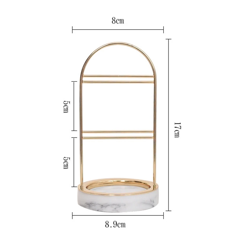Скандинавский изысканный золотой ювелирный дисплей с мраморной подставкой