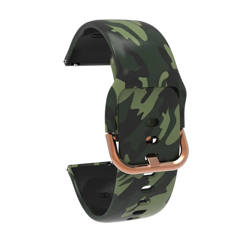Green Camouflage 20 мм спортивный силиконовый ремешок для samsung Galaxy Watch Active gear S2 спортивный сменный ремешок для Galaxy Watch 42 мм маленький большой - Цвет ремешка: Green Camouflage