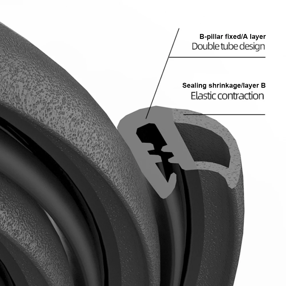 

Car Door Seal Strip Rubber Strip Anti-Aging Noise-Reduction Sealing Strip Dust-proof Sealant for A B C Pillars Car Accessories