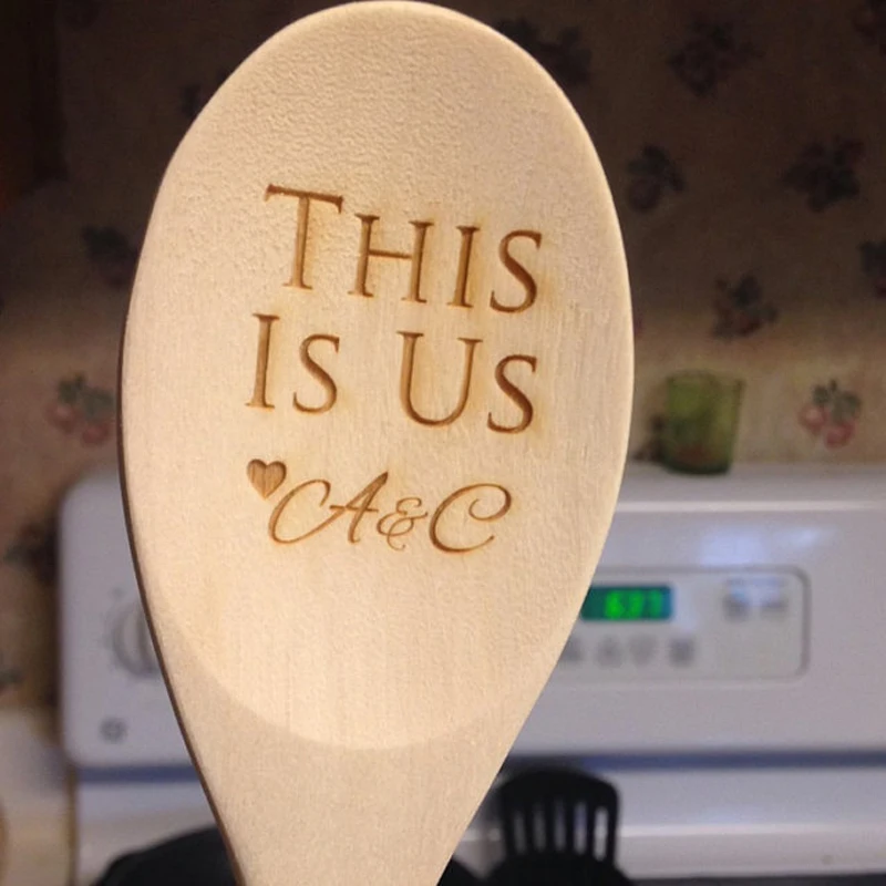 Деревянная искусственная Классическая ложка с именем индивидуального текста