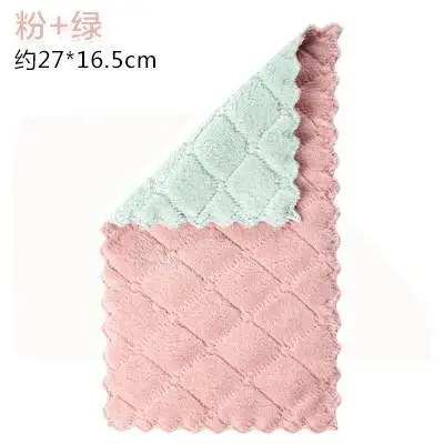 pink and green Набор кухонных полотенец из 5 полотенец, хлопок, большие салфетки для посуды, мягкие и впитывающие кухонные инструменты - Цвет: pink and green