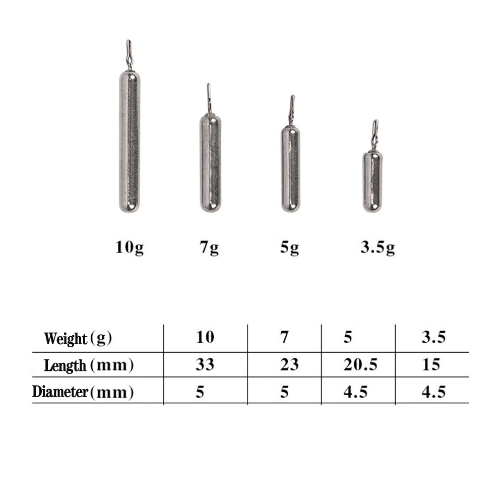 Карандашный грифель Рыбалка Вес 2.5g/3.5g/5g/7g/10g/14 г/20 г литья грузило для рыбной ловли