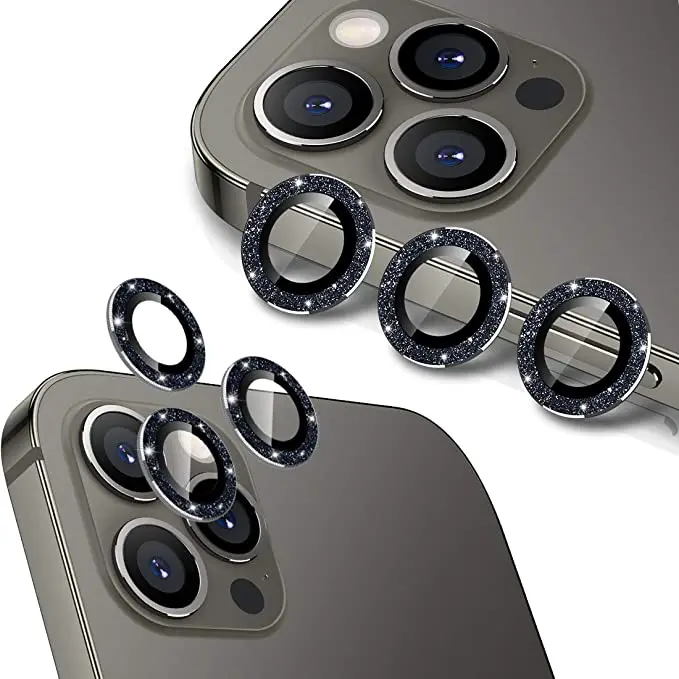

For iPhone 13 Pro Max Mini Dust proof Anti Reflection Thin and light Plastic Flash Drilling Eagle Eye Camera Lens Protector Case
