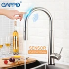 Кухонный Смеситель GAPPO, умный сенсорный кран из нержавеющей стали, выдвижной, с сенсорным управлением, для раковины