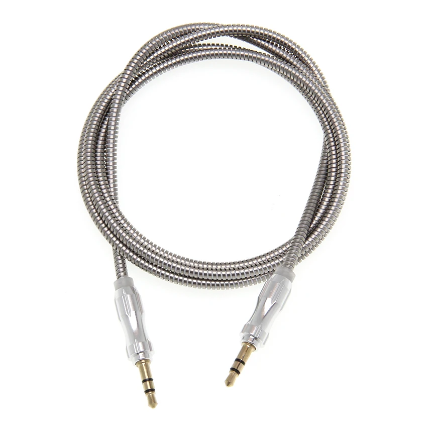 

High Quality AUX Gourd Style Heavy Metal Audio Cable Durable 3.5mm Male To Male Audio Cable Plug for Mp3 Car Speaker 30pcs/lot