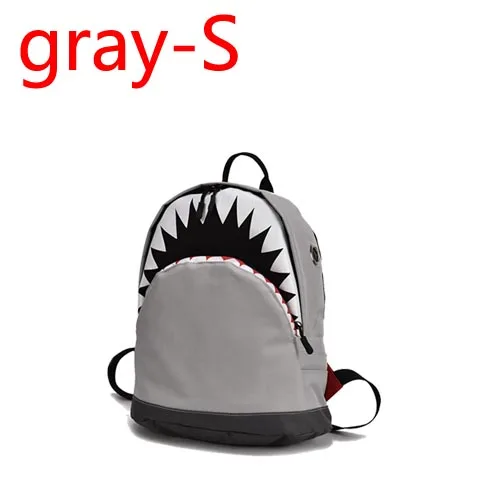 gray-S Детский рюкзак, детские школьные сумки с акулой, Детский рюкзак для детского сада, для мальчиков и девочек, детский парусиновый рюкзак с рисунком, повседневный черный, серый - Цвет: gray-S