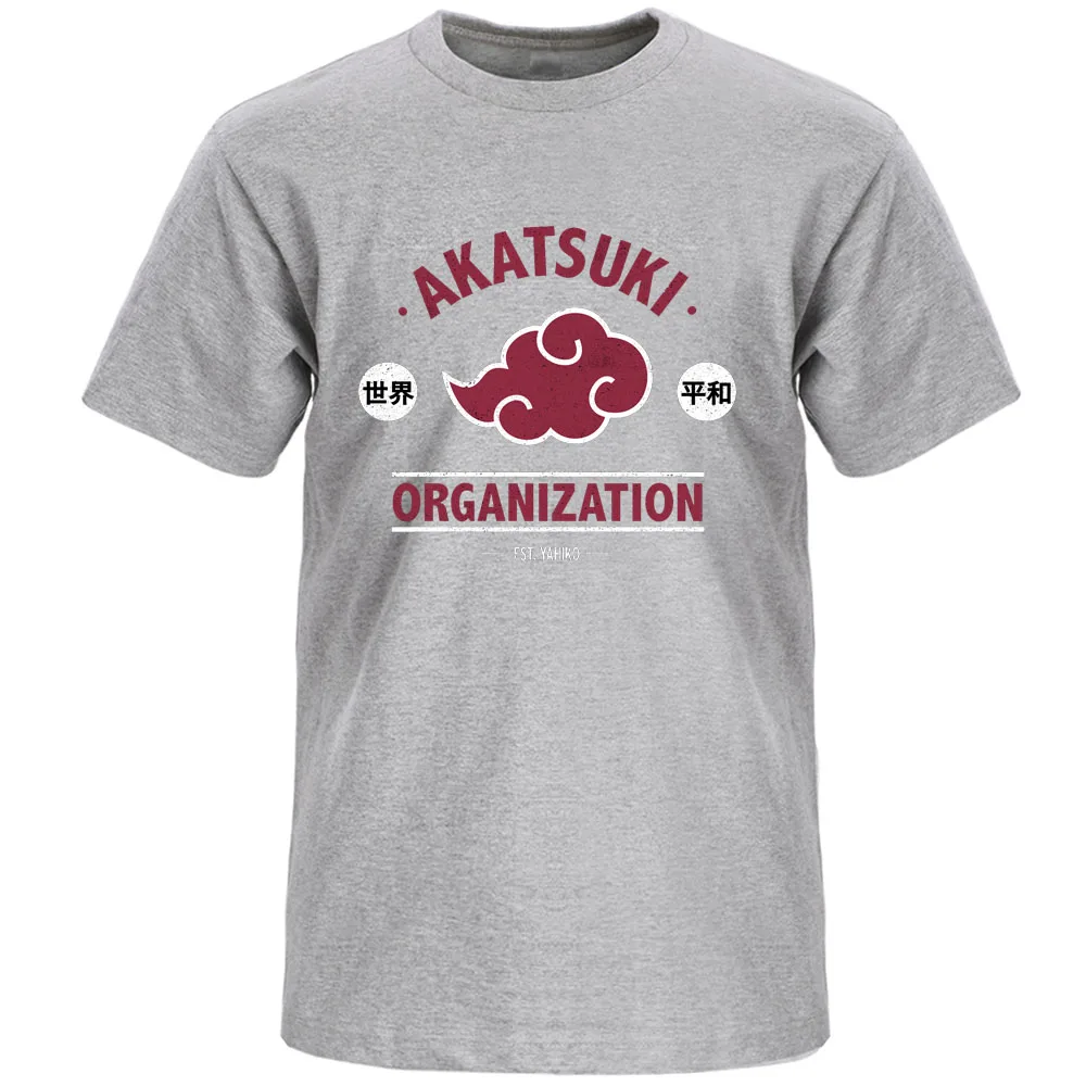

Men Japanese Anime Akatsuki Pure 100% Cotton t Shirt Short Sleeves Rock Tshirt Printed Casual Male Funny Clothing Tops T-Shirt