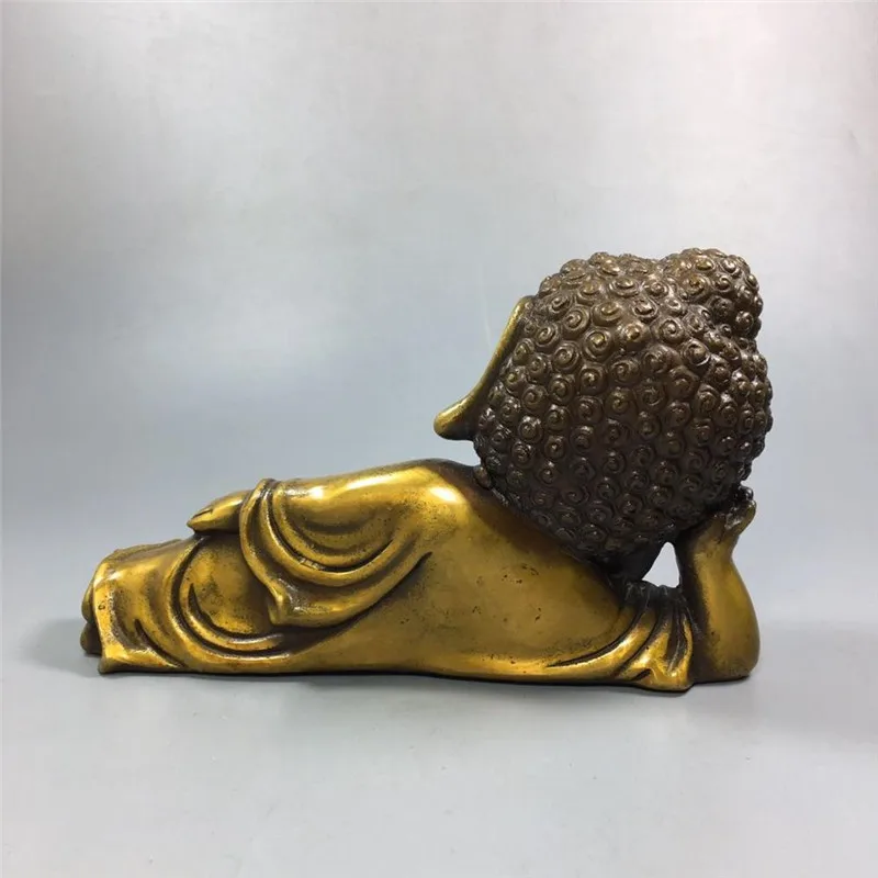 Китайская медная коллекция из чистой меди спящий Будда | Дом и сад