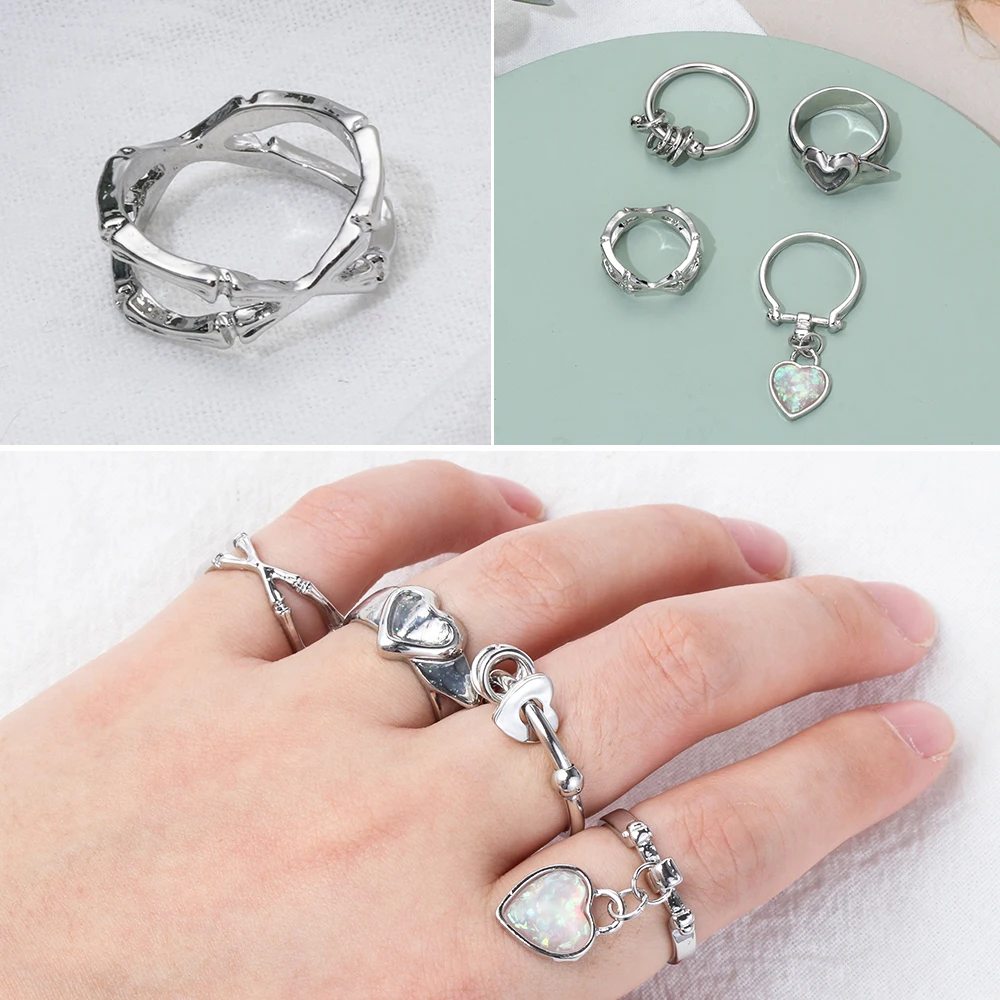 2021 Классические солнечные очки в металлической сердце Форма палец кольцо мода