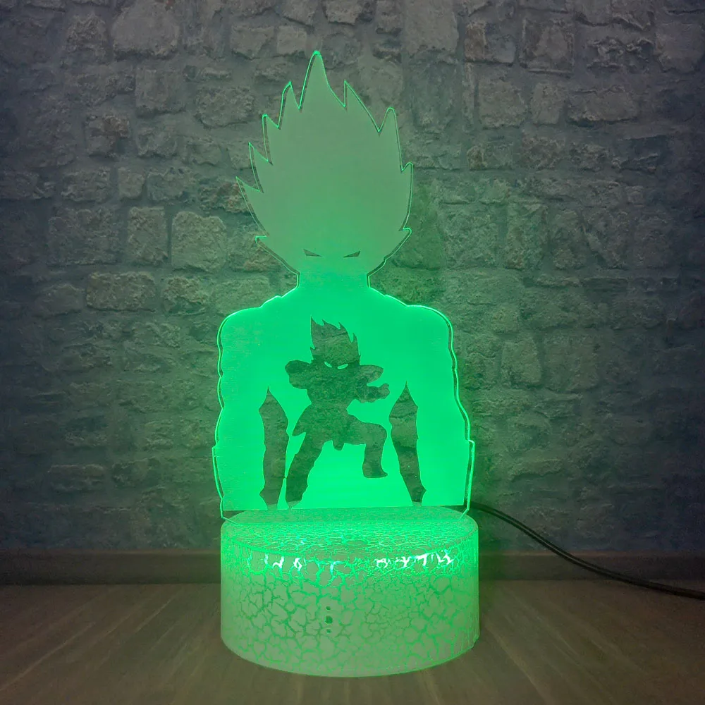Лампа Dragon Ball Goku Рисунок 7 цветов Сенсорная Оптическая иллюзия настольная лампа