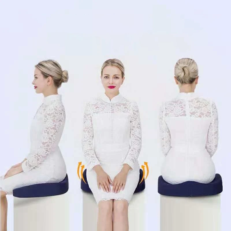 Anti-Slip Orthopedic Memory Foam Cushion for Office Chair Car Wheelchair Back Support Sciatica Pain Tailbone Relief-Navy | Дом и сад