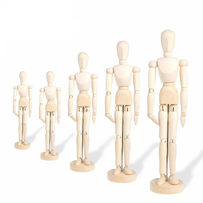 4.5/5.5/8 Inch Paint Sketch Wooden Man Model Artist Movable Limbs Doll Male Wooden Toy Art Draw Action Figure Mannequin Kids Toy