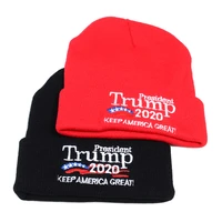 warm winter casual knitted hats make america great again maga trump 2020 solid color wool cap unisex beanies hat
