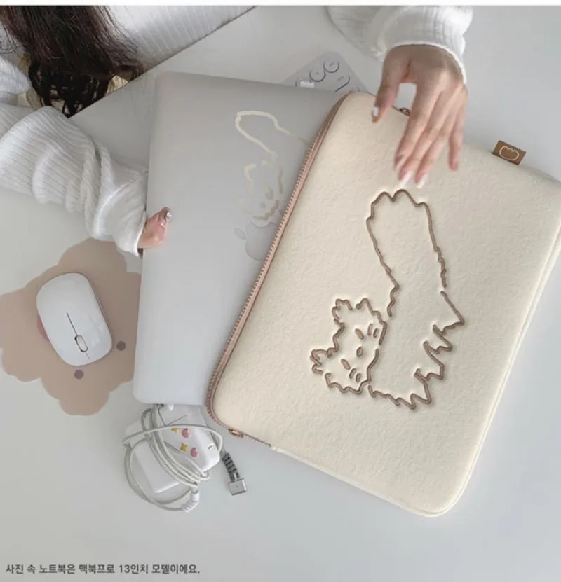 Корейская сумка для ноутбука Ins 13 дюймов Mac Ipad Pro 9 7 10 8 11 14 5 15 с мультяшным котом