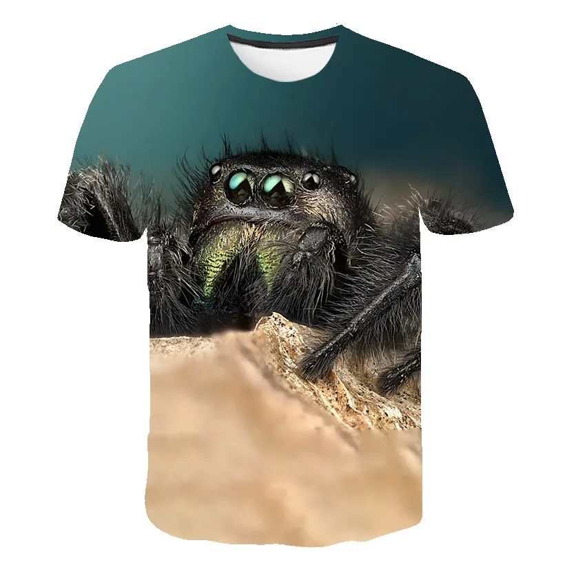 Футболка мужская с 3D-принтом паука Повседневная модная футболка коротким