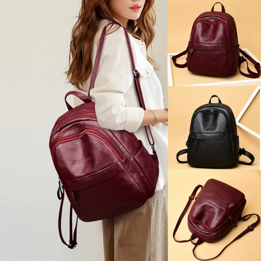 Модные женские рюкзаки уличный Одноцветный нейлоновый многофункциональный