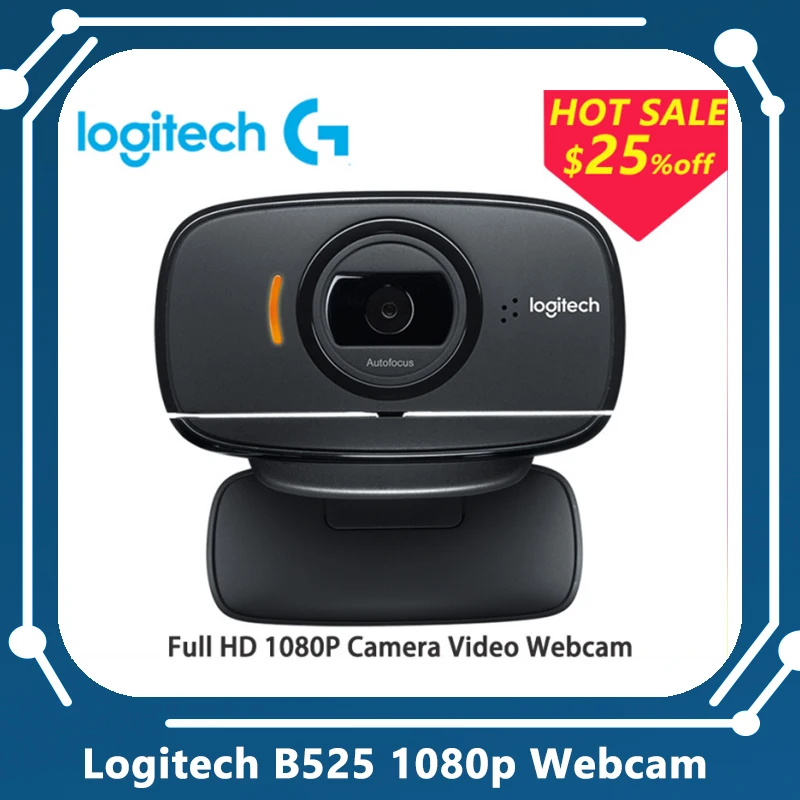 Веб камера Logitech B525 HD портативная с поворотом на 360 градусов 1080p 12 мега видео