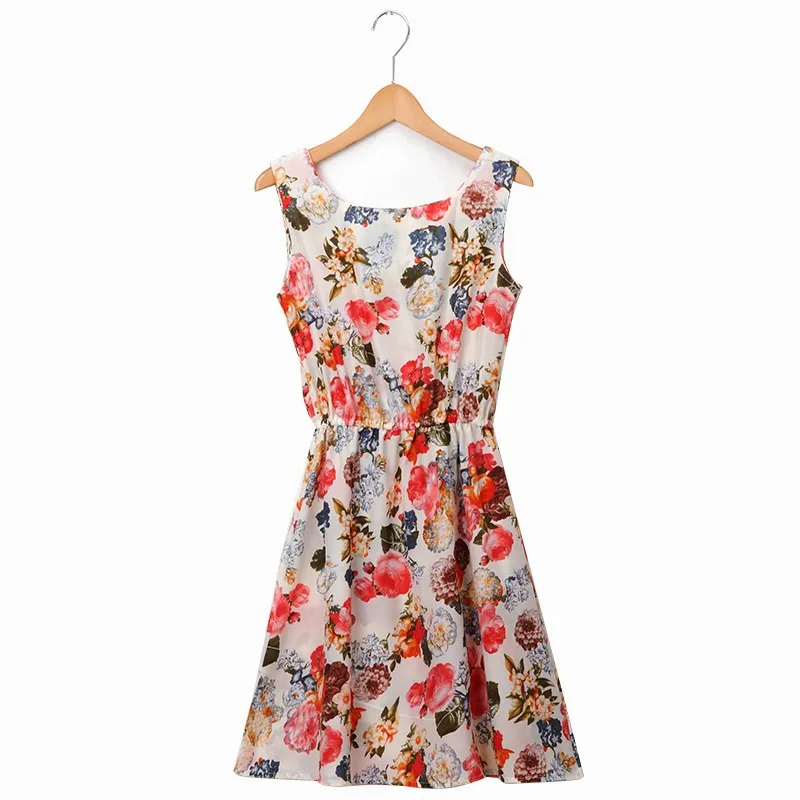 Singwing женские платья Vestidos модные на каждый день с цветочным принтом без рукавов