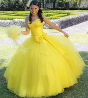 sweet 16 dress yellow ball gown quinceanera dresses with bow plus size classy sweet 15 year old dress for birthday party 2021