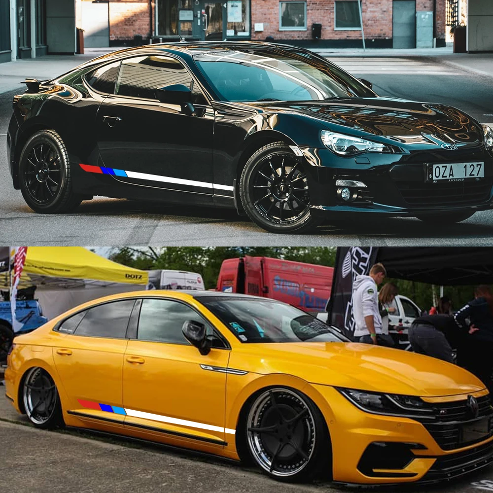 2 шт. 200 см x 13 Автомобильная наклейка боковая полоса сделай сам для BMW E46 E60 E90 F30 F10 E39