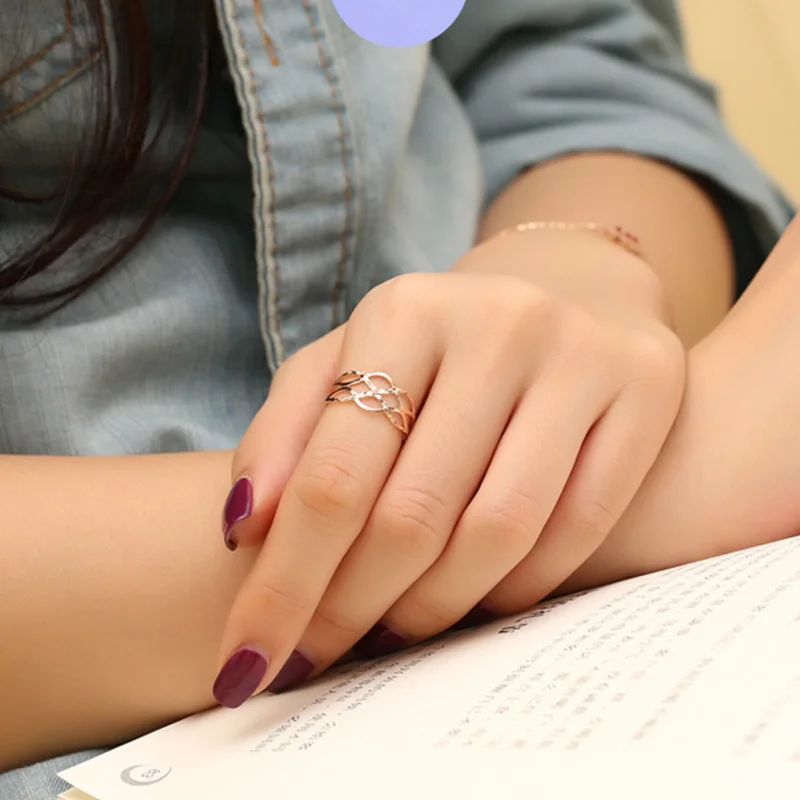 Новинка 2019 кольца из настоящего чистого золота 18 карат с волнистыми узорами для