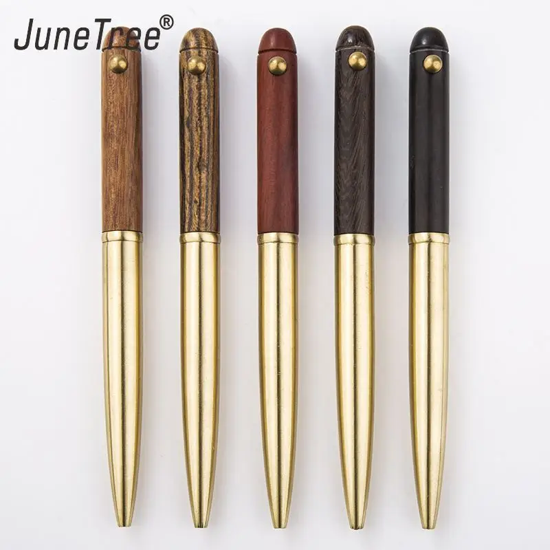 

Brass Pen Solid wooden body Copper hexagonal Pen Stationery Coper Ballpen Ballpoint Writing metal Office school Supplies vintage