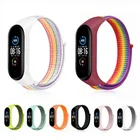 Цветной нейлоновый ремешок для Mi Band 3 4 5 6, спортивный браслет для Miband 3 4 5 6, сменный Браслет