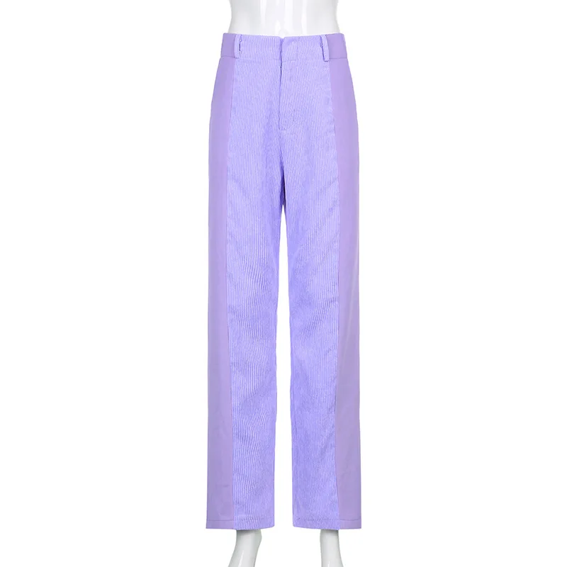 

New Streetwear Patchwork Corduroy Pants Women Vintage Harajuku Sweatpants Casual Buttons Trousers Female High Waist Harem Pants