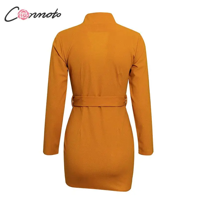 Conmoto зима 2019 сексуальные платья с v образным вырезом Женские пуговицы Bodycon