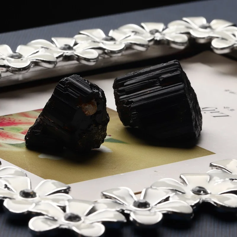 2PC Natural Gemstone Tourmaline Small Ornament Quartz Mineral Jewelry Modern Home Decoration Garden DIY Gift | Дом и сад